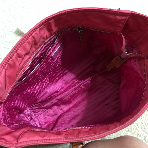 PRADA: Teasuto Shopping Tote in Hot Pink - Picture 6 of 8